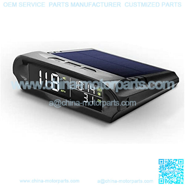 Universal Wireless Solar Car HUD Head Up Display Digital GPS Speedometer MPH Battery Builtin USB Charged with Time Clock Over Speed Alarm Fatigue Driving Alert Temperature Altitude